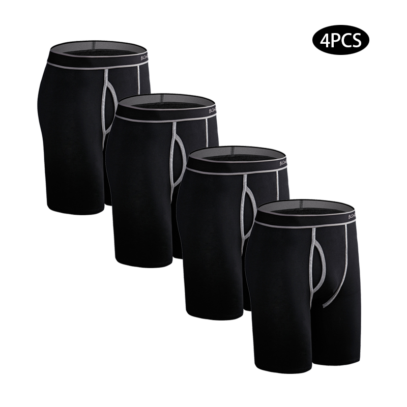 Boxer Shorts Modal - 4pcs Long Cotton Underwear Man Boxers