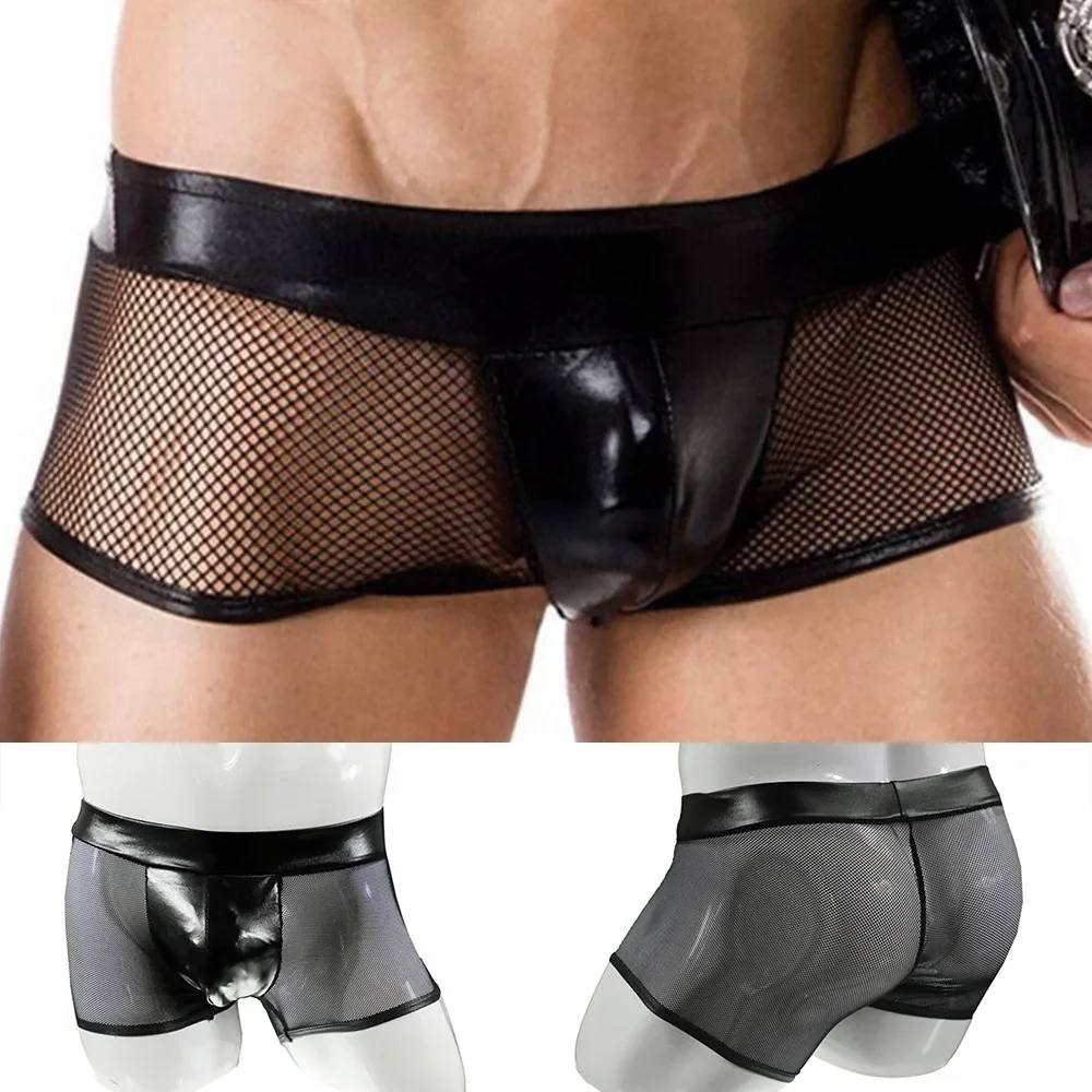 Men Sexy Underwear Faux Leathe - Bamboo Fiber Trunk recension och pris