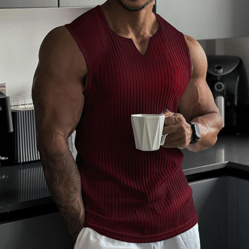 Summer New men V-neck Vest str - Undershirt Crew Neck recension och pris