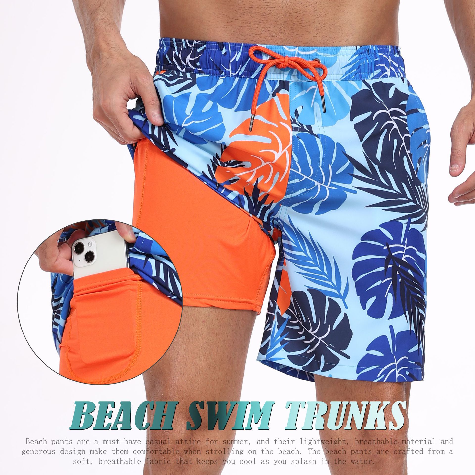 Mens Shark Pattern 2 in 1 Boar - Long Leg Trunk Men recension och pris