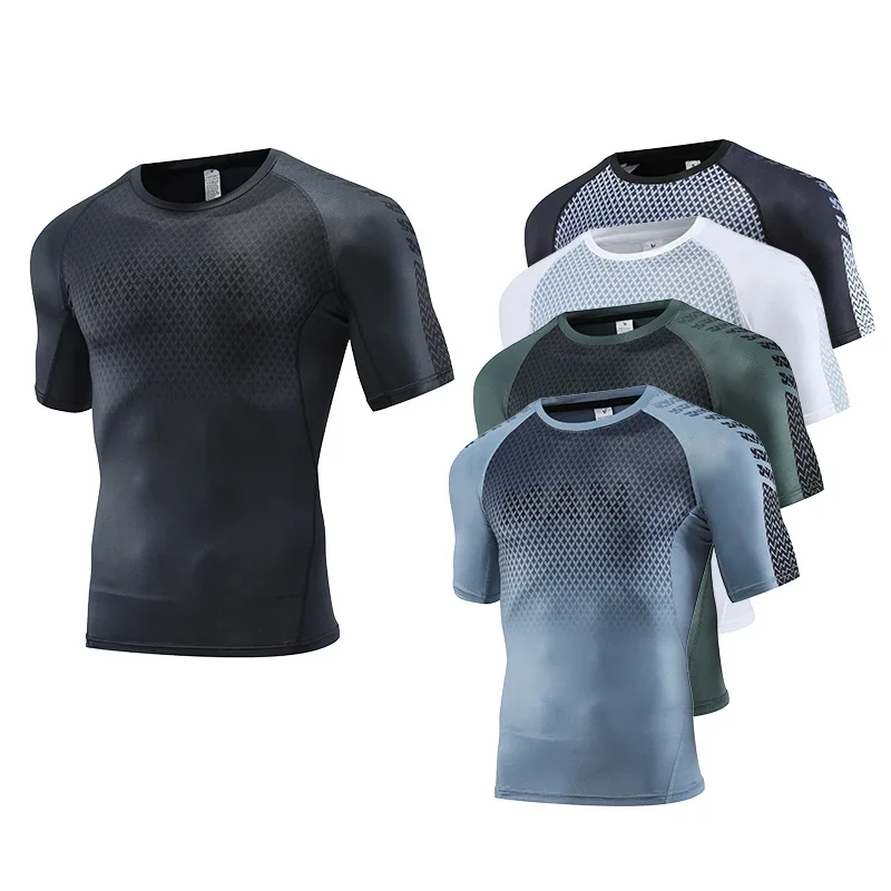 Mens Sport Top for Fitness T-s - T Shirt Tight Fit recension och pris