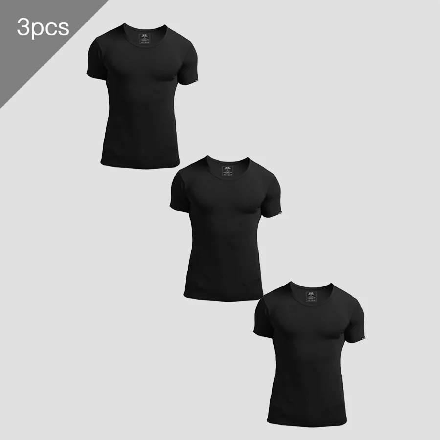 3PCS Men's Summer Short Sleeve - Undershirt Crew Neck recension och pris