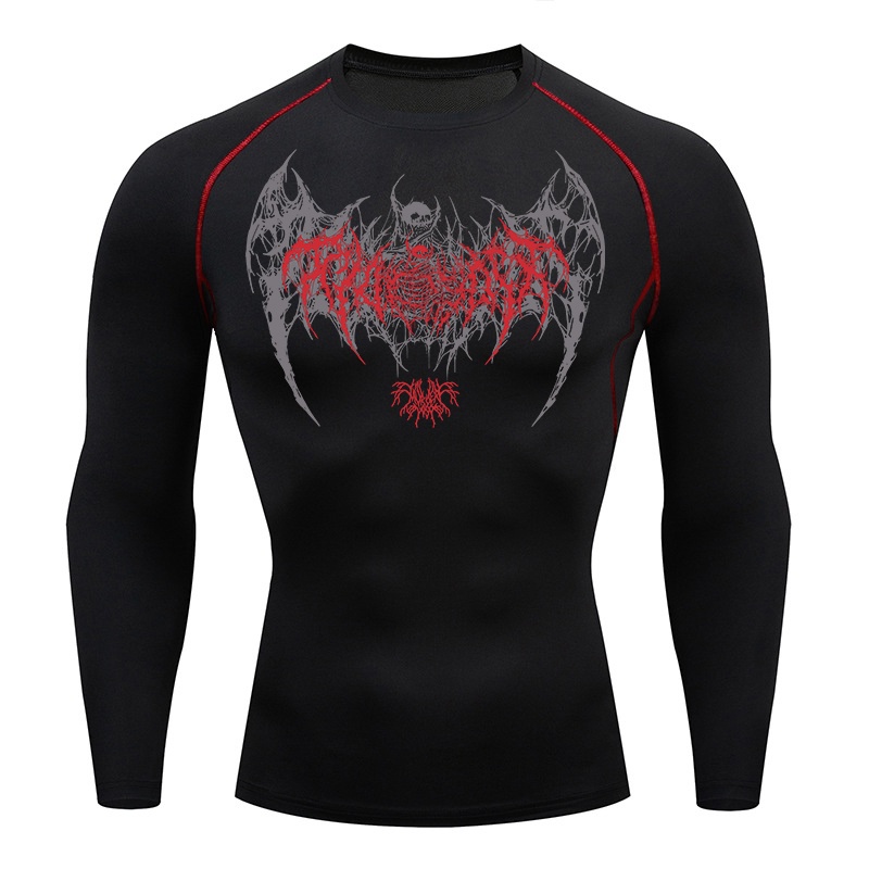 Skull Wings Print Long Sleeve  - Base Layer Top recension och pris