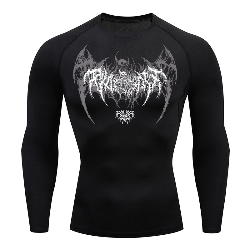 Skull Wings Print Long Sleeve  - Base Layer Top recension och pris