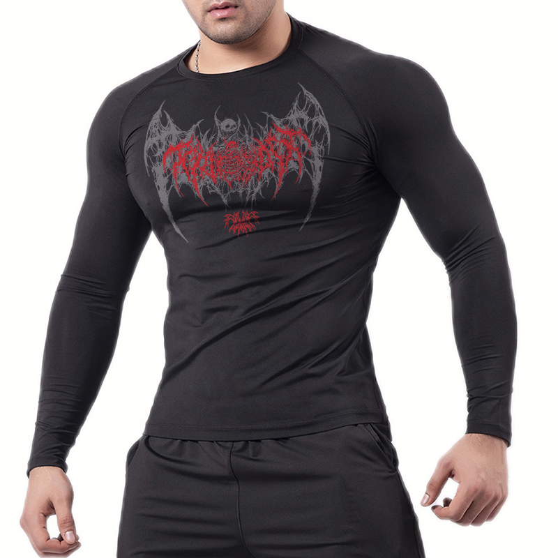 Skull Wings Print Long Sleeve  - Base Layer Top recension och pris