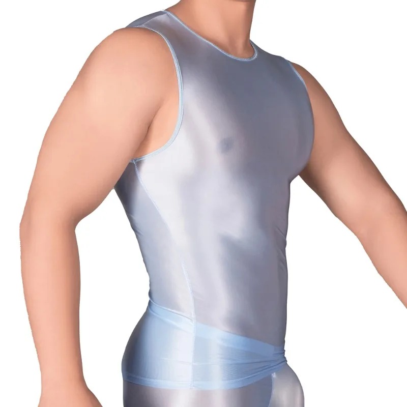 Solid Color Men's Slim Smooth  - Sleeveless Undershirt recension och pris