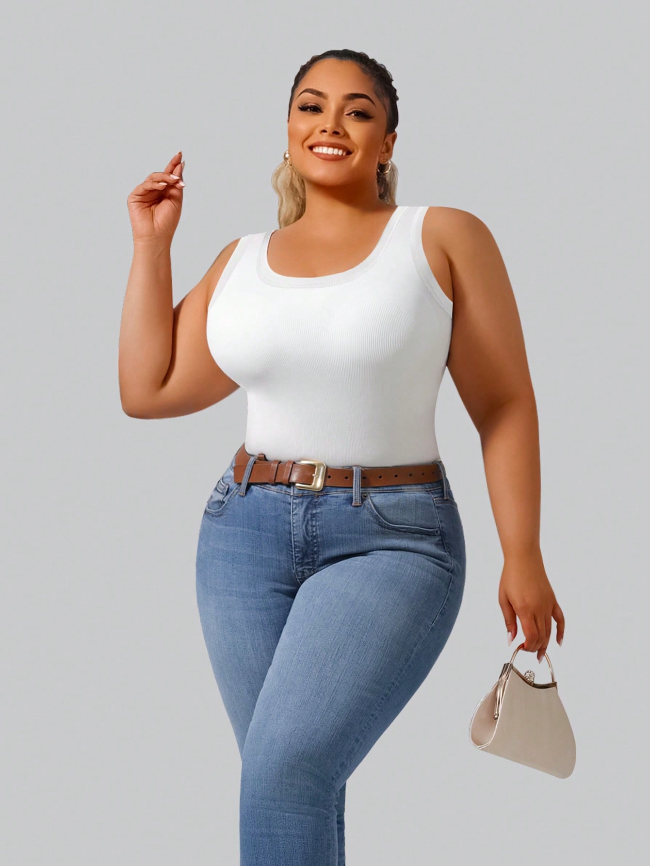 Plus Size Women's Solid Ribbed - Tank Top Ribbed recension och pris