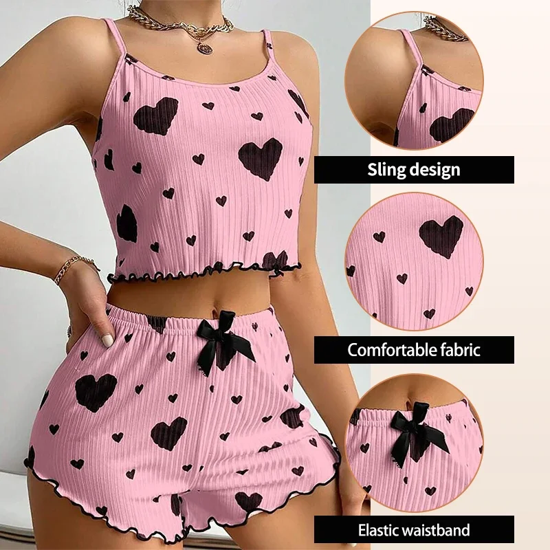 Women's 2-Piece Pajama Set – S - Suspender Tank Top recension och pris