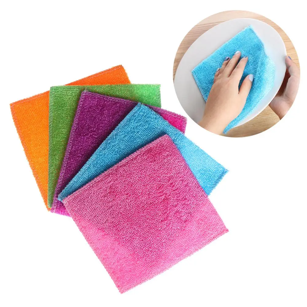 1/5PCS Cleaning Rags Anti-grea - Bamboo Fiber Trunk recension och pris