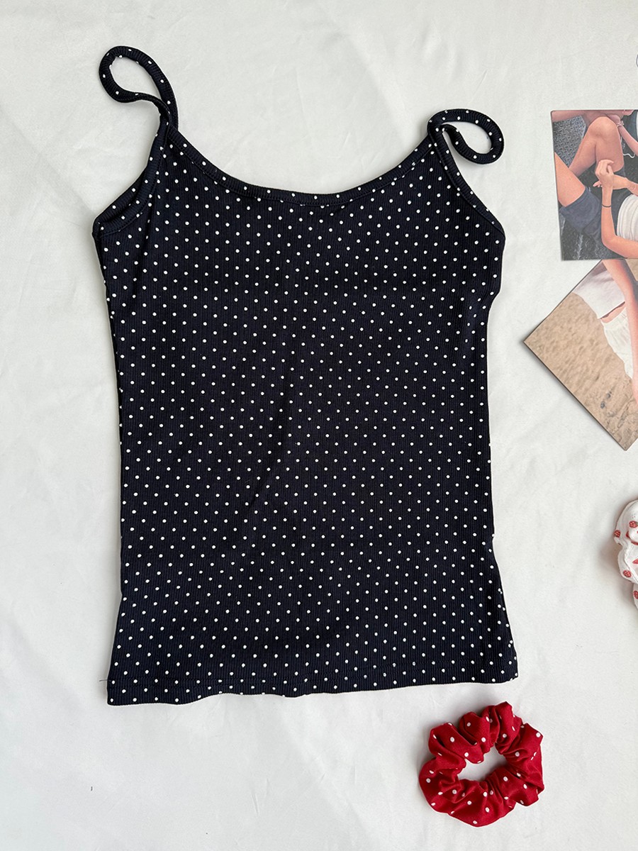 Navy Dot Ribbed Shorts Sets Wo - Tank Top Ribbed recension och pris