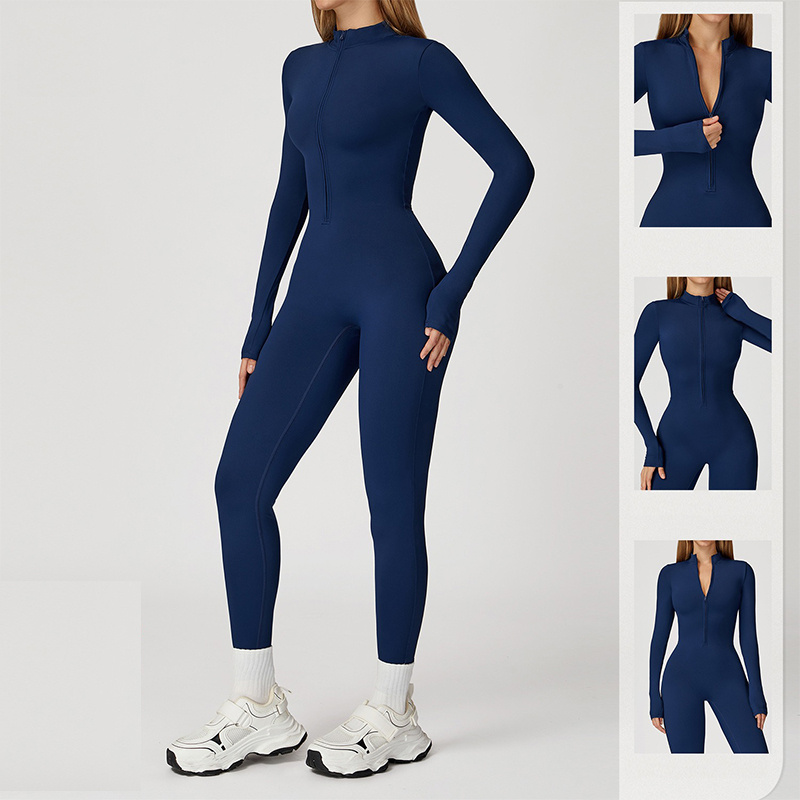 Aiithuug Workout Jumpsuit Zip  - Compression Long Pant recension och pris