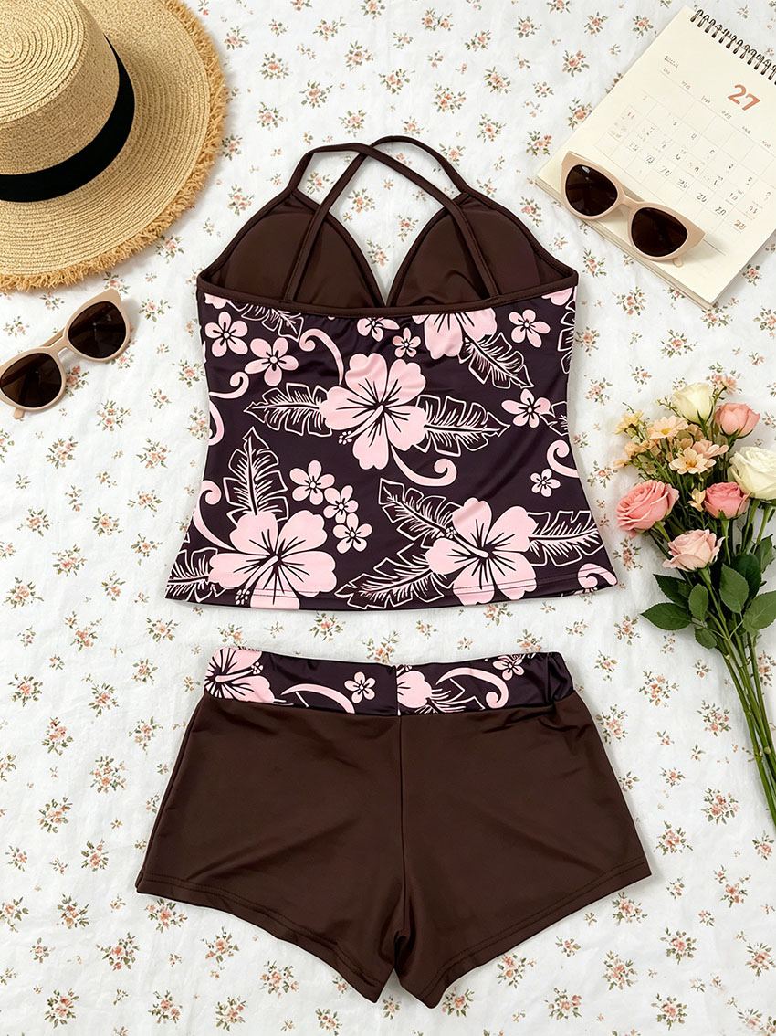 Y2K Ladies Tropical Hibiscus M - Suspender Tank Top recension och pris