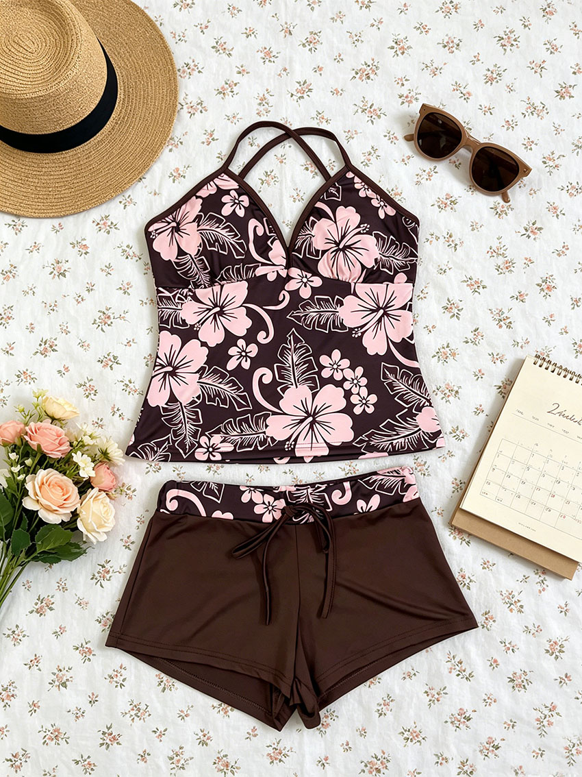 Y2K Ladies Tropical Hibiscus M - Suspender Tank Top recension och pris